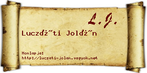 Luczáti Jolán névjegykártya